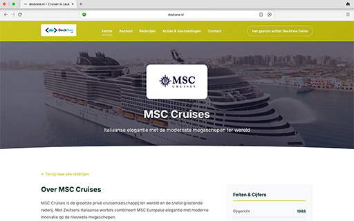 Cruise website voorbeeld TB